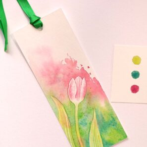 jarní akvarelová záložka tulipán