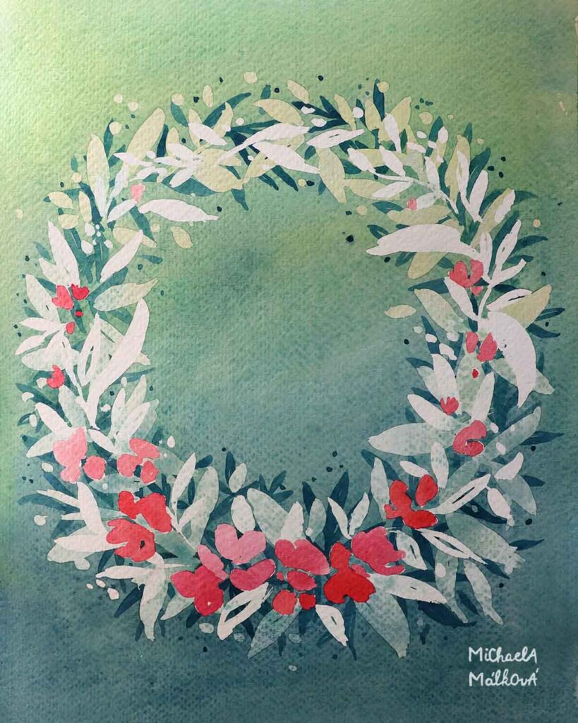 věnec maskovací kapalinou