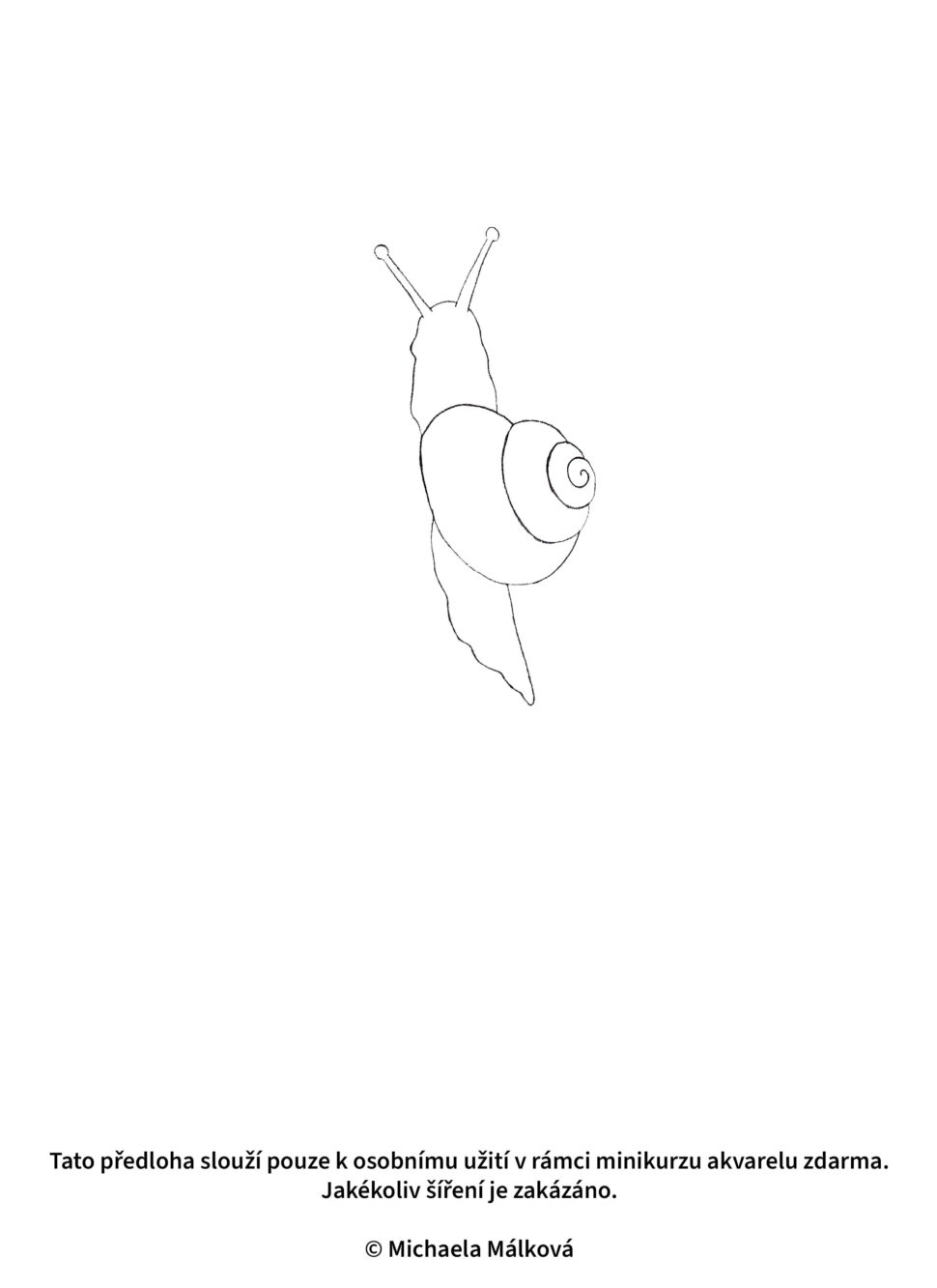 předloha šnek